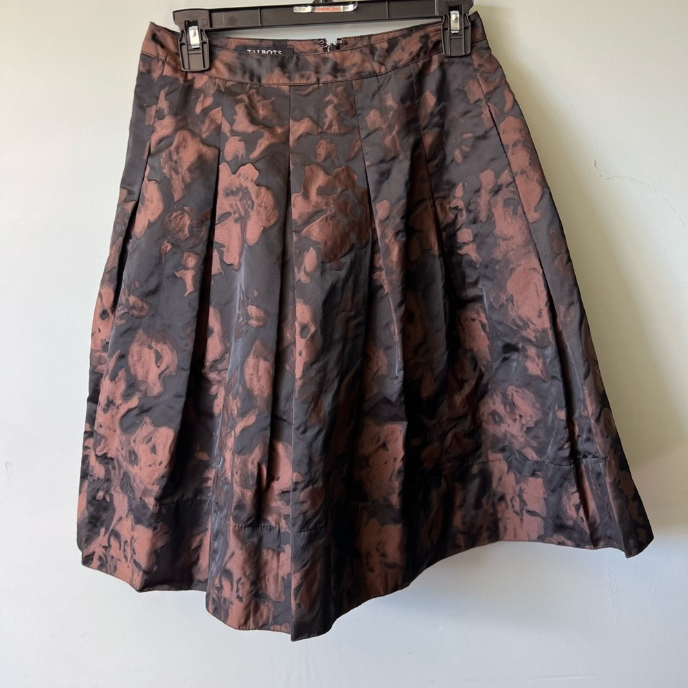 Talbots Black and Brown A-Line Skirt